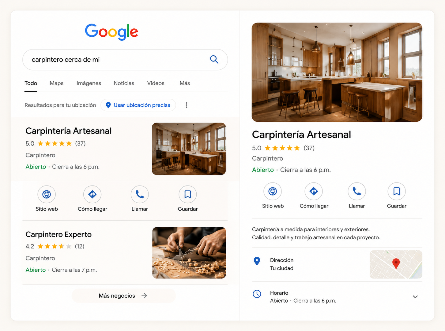 Tu negocio en Google