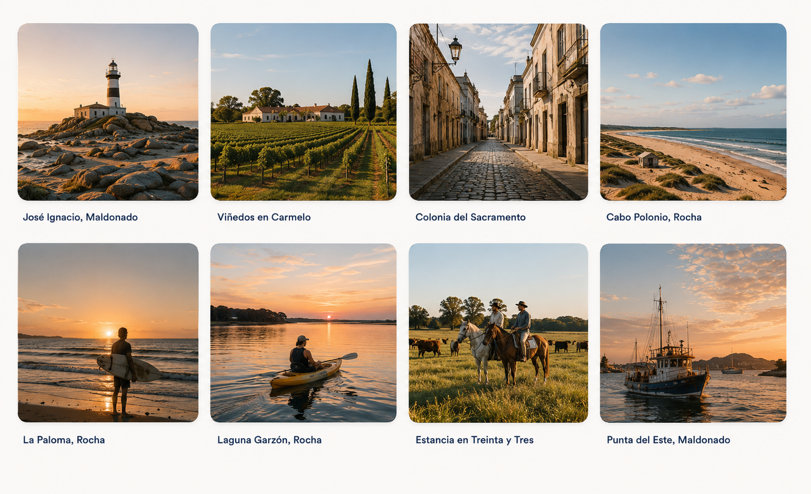 Destinos turísticos en Uruguay