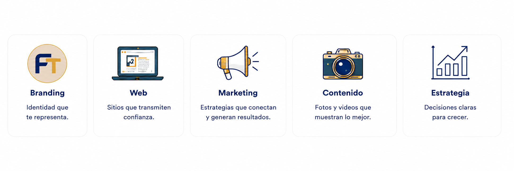 Servicios: Branding, Web, Marketing, Contenido, Redes Sociales, Estrategia