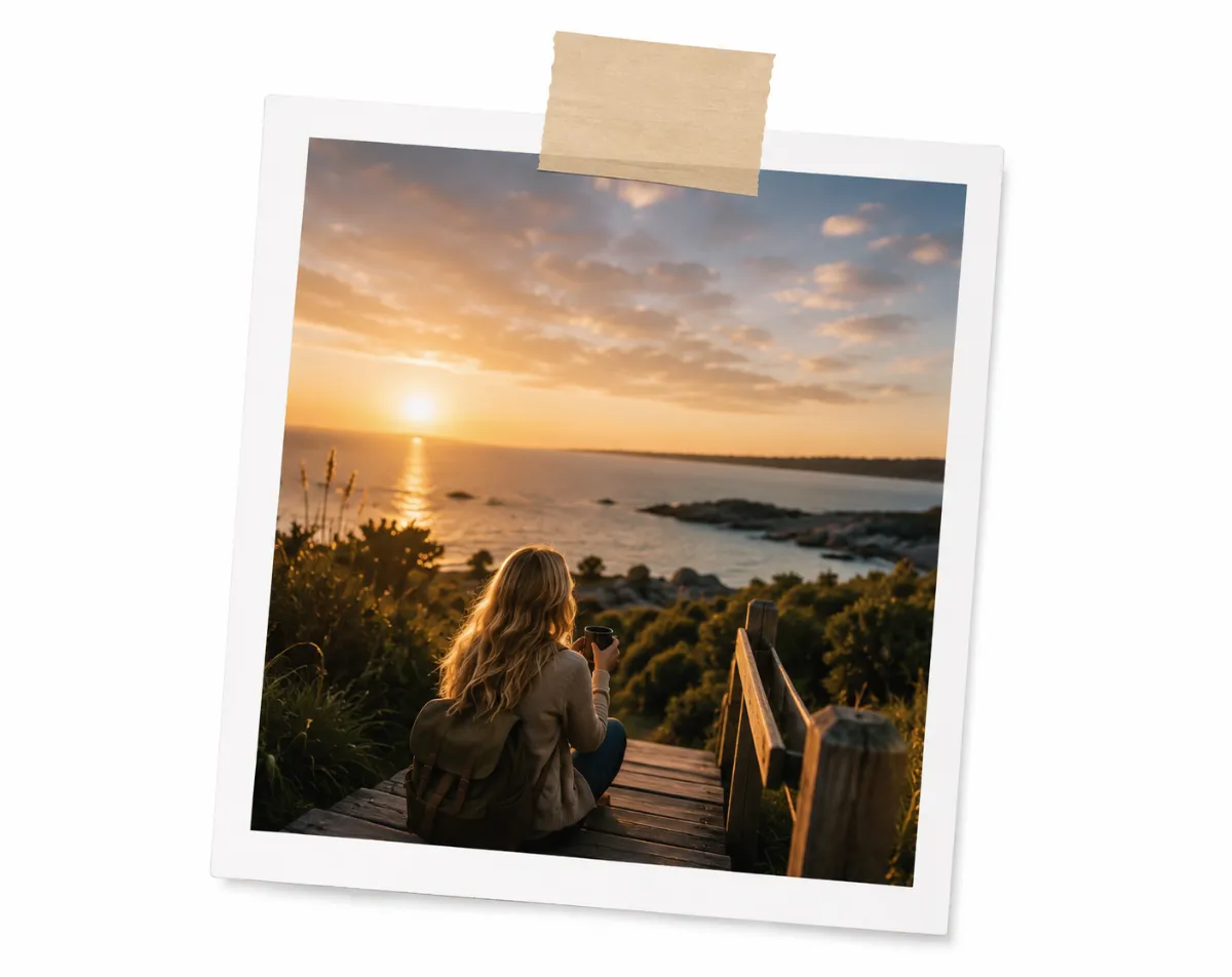 Foto instantánea de un atardecer en la costa uruguaya